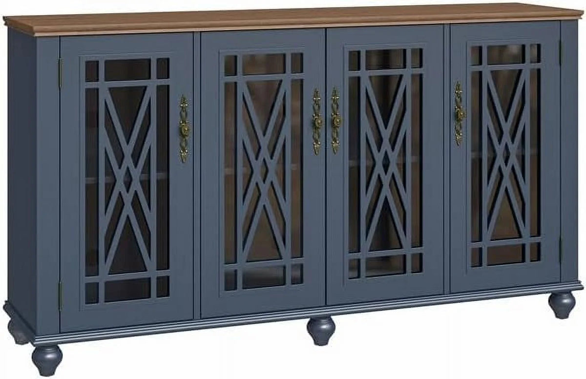 Vintage Wood Kitchen Buffet Sideboard Cabinet E1842