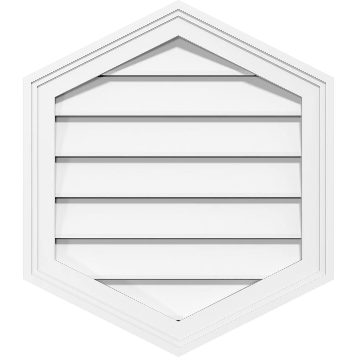 24x22W x 16x22H Vertical Peaked Surface Mount PVC Gable Vent 4/12 Pitch Z97099