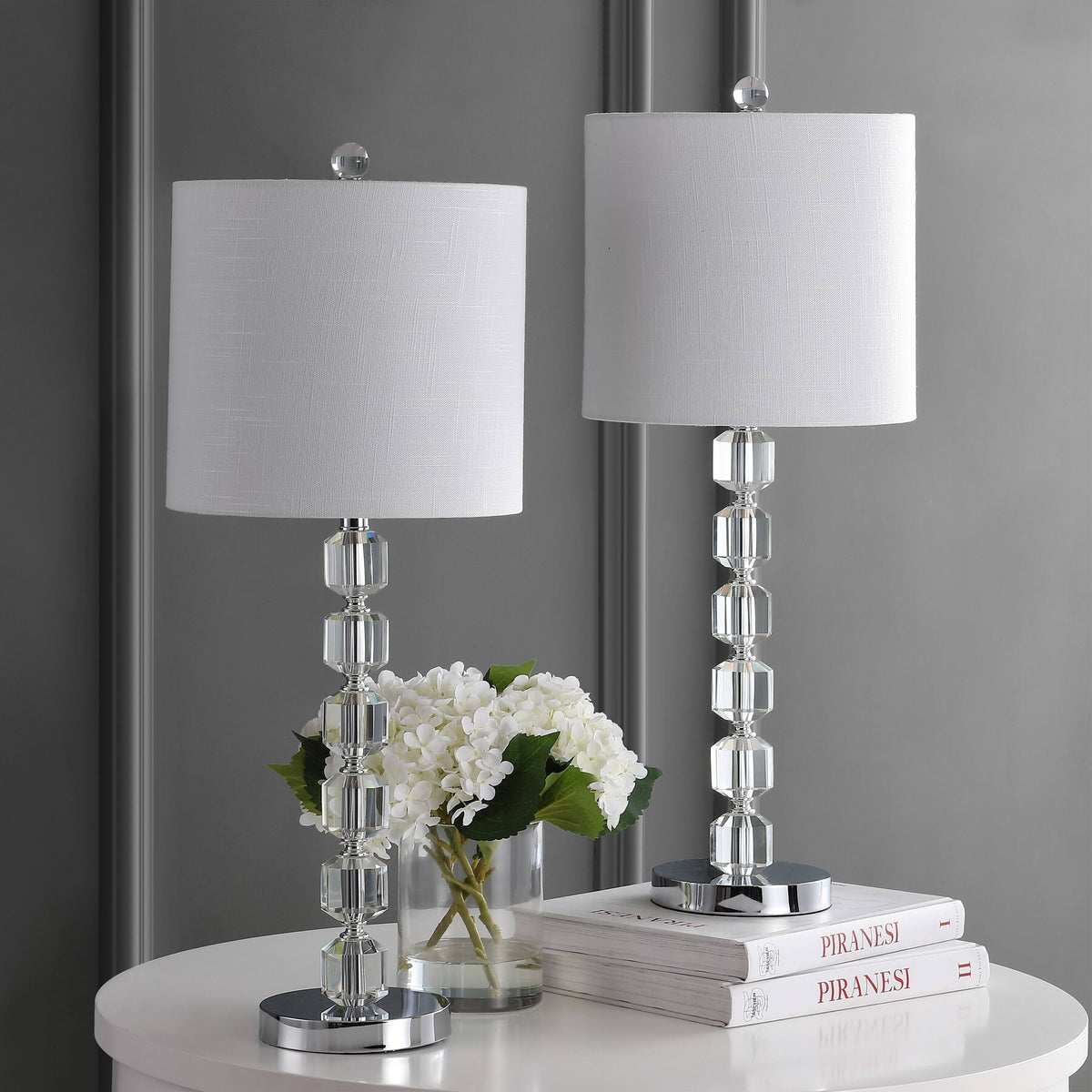 27.5 in. Chrome/Clear LED Table Lamp P319
