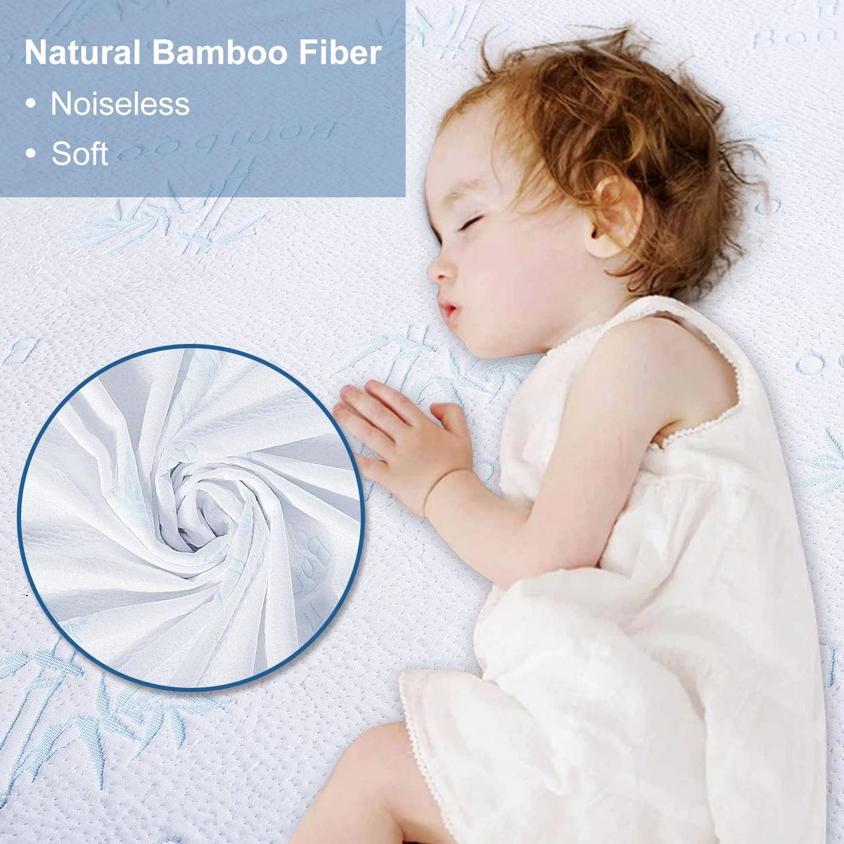 Bamboo Fibre Full Size Waterproof Mattress Protector Deep Pocket C360208