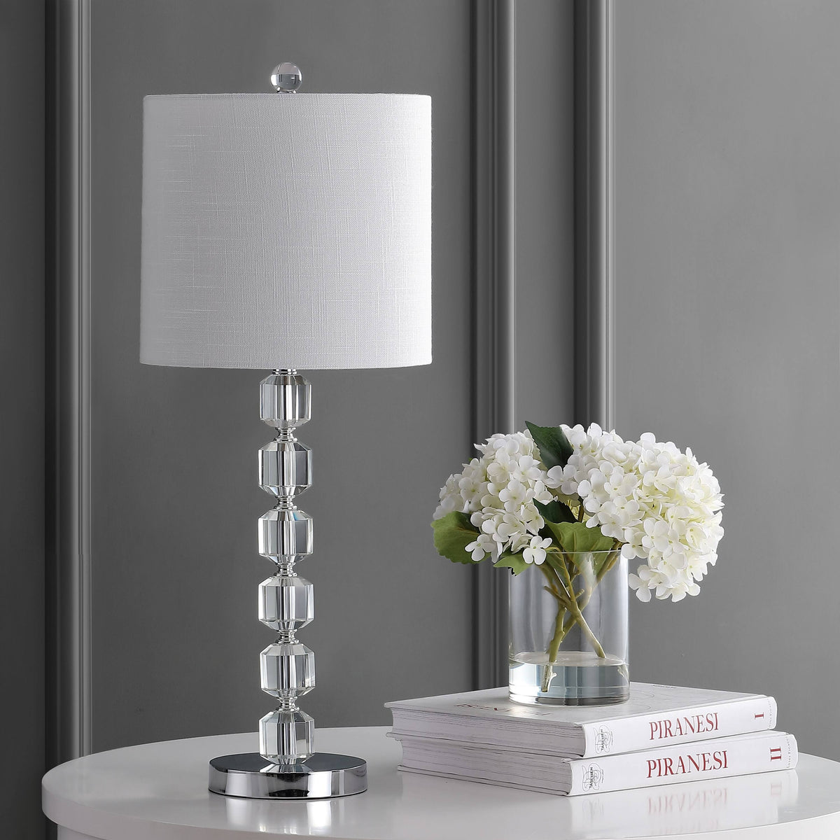 27.5 in. Chrome/Clear LED Table Lamp P319