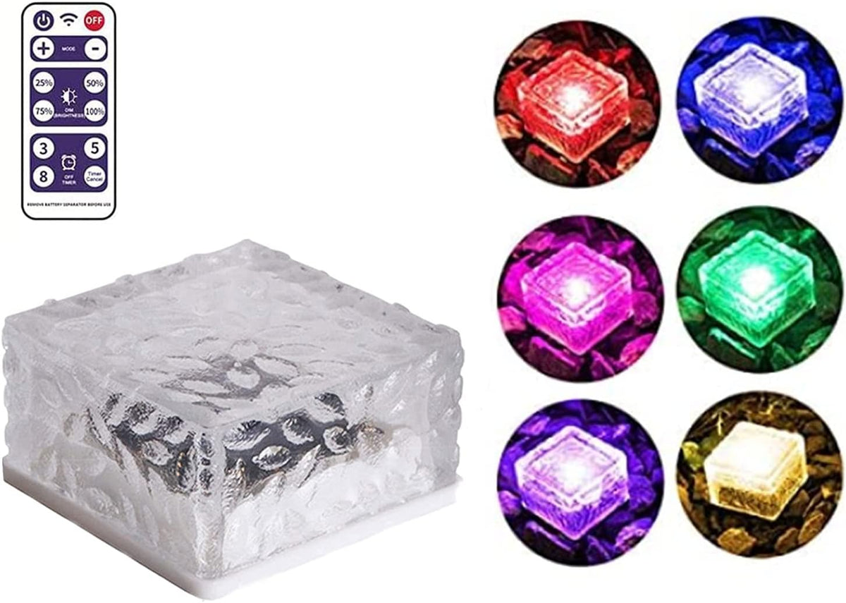 Solar Ice Cube Lights Outdoor Waterproof Path Lights 4 Pack I9633