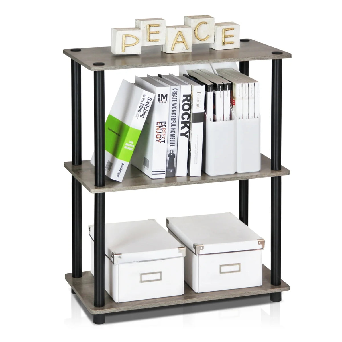 3-Tier Dark Cherry Shelf Display Rack O422
