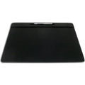 Black Leather Conference Table Pad with Pen Well S1296