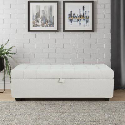Wide Tufted Rectangle Storage Ottoman U772159