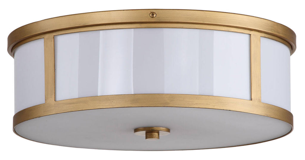 Antique Gold 2-Light Drum Flush Mount E866
