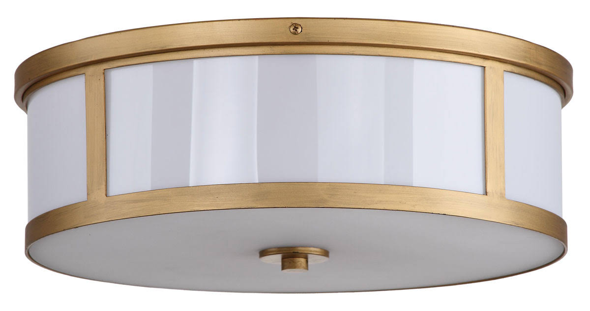 Antique Gold 2-Light Drum Flush Mount E866