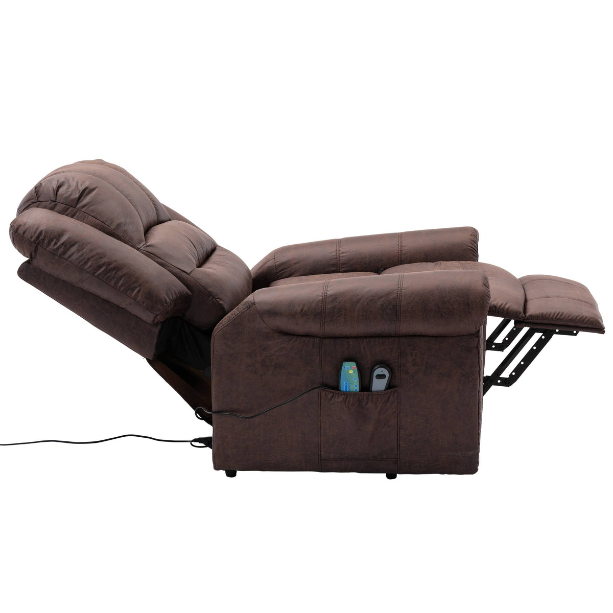 Dark Brown Power Lift Recliner with Massage W526