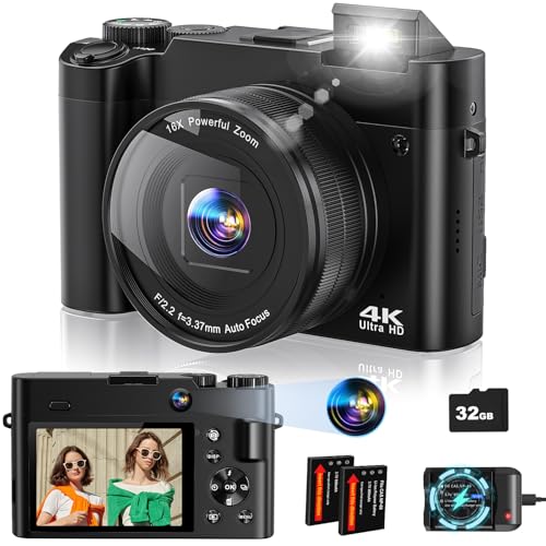 64MP Dual-Lens Digital Camera with Autofocus Anti-Shake 16X Zoom J948