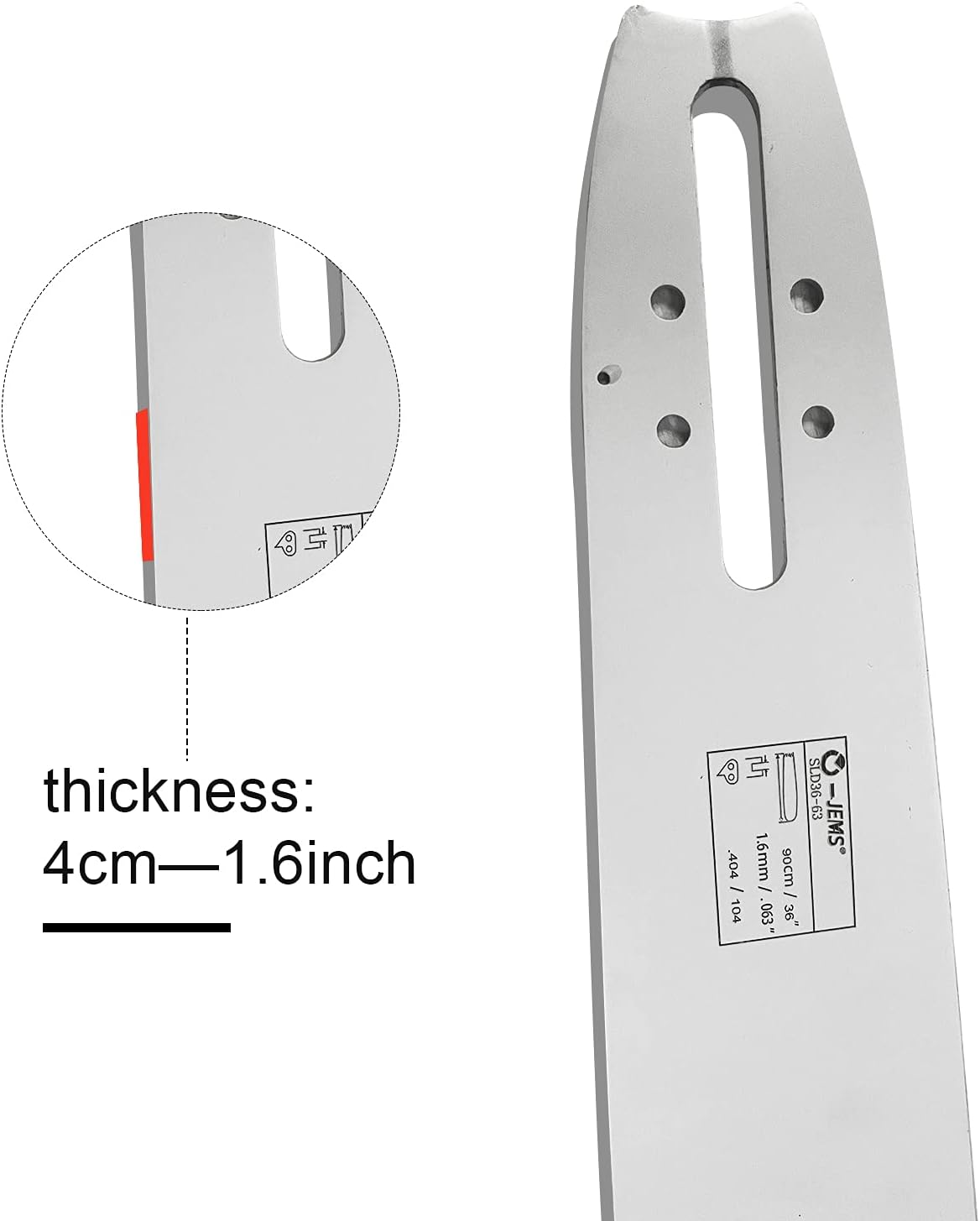 36-Inch Chain Saw Guide Bar Alloy V529