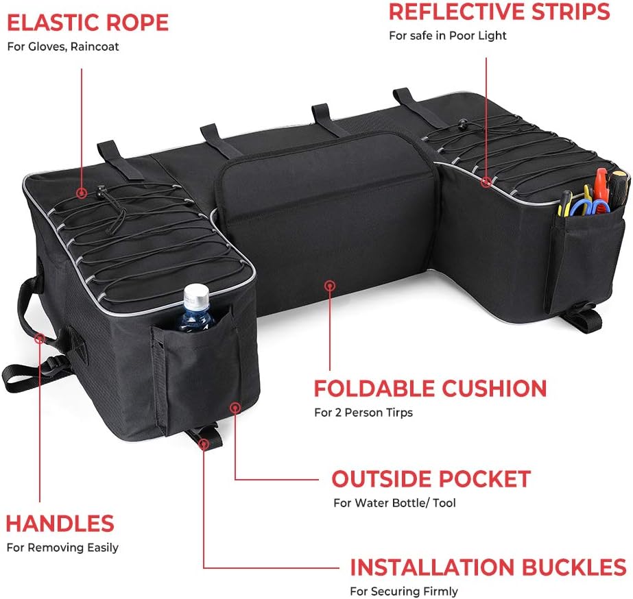Water-Resistant ATV Storage Seat Bag with Cushion N762637