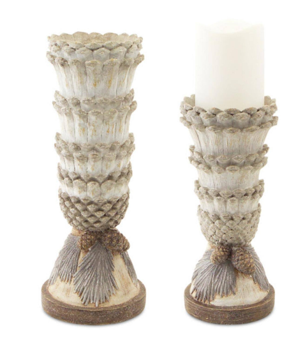 Set of 2 Pine Cone Candle Holder C5448