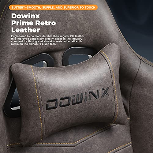 Brown Ergonomic Gaming Chair with Footrest and Massage Lumbar Support L41016