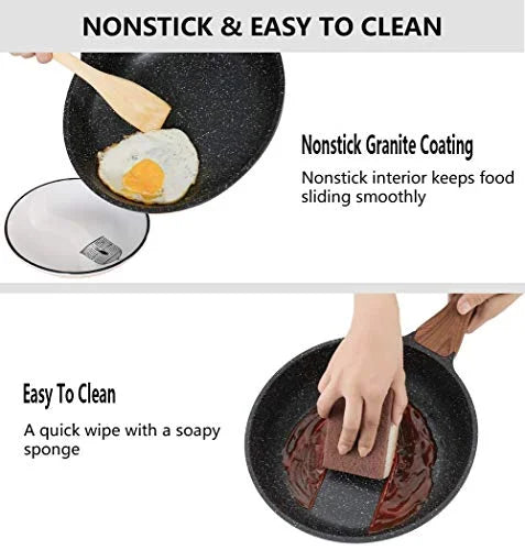 9.5 Inch Nonstick Induction Frying Pan with Lid J8943