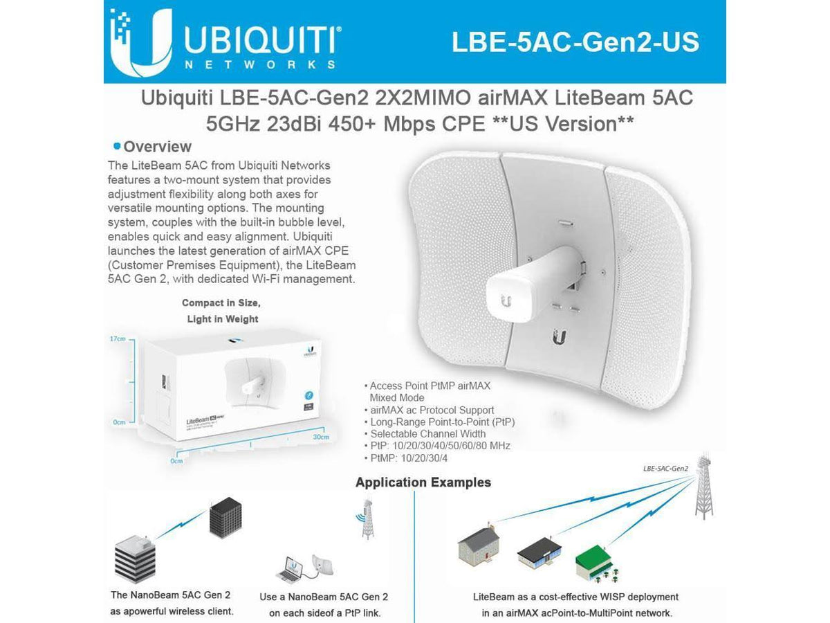 5GHz Airmax AC LiteBeam Gen2 C35488