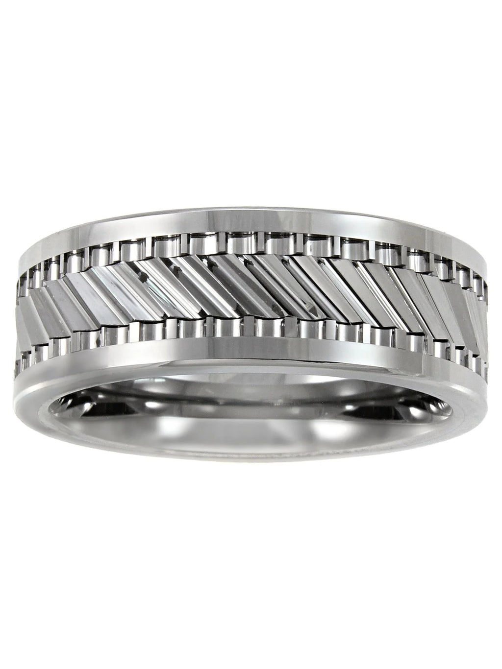 Tungsten 8MM Gear Pattern Wedding Band G8811