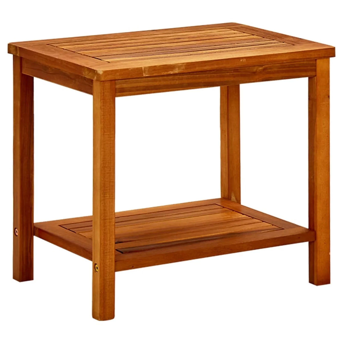 Coffee Table with Storage Shelf Slatted Tabletop L4205