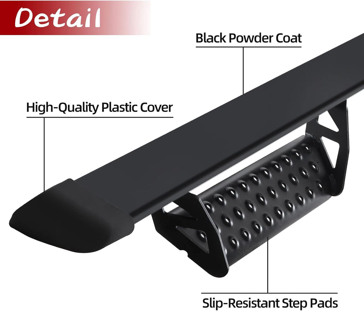Black 3 Inches Running Boards for Toyota Tacoma Double Cab K2626