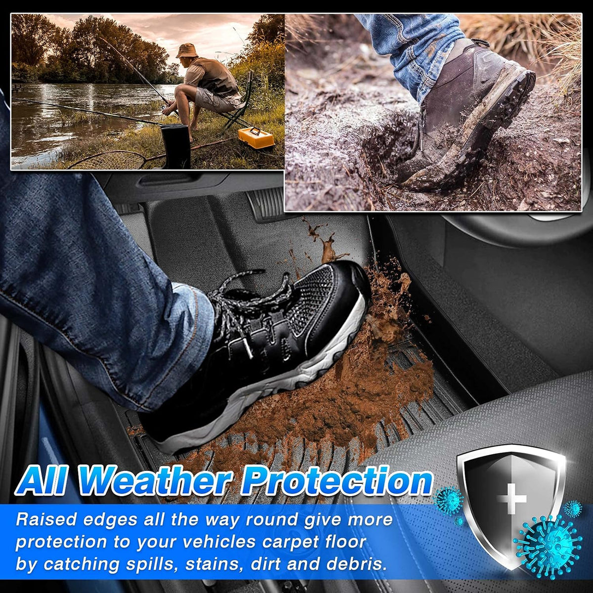 All Weather Floor Liners for 1st & 2nd Row Seat TPE D109