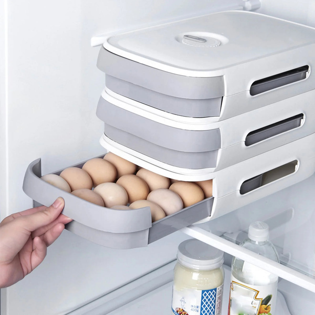 Large-capacity drawer-type egg storage box with lid L358072