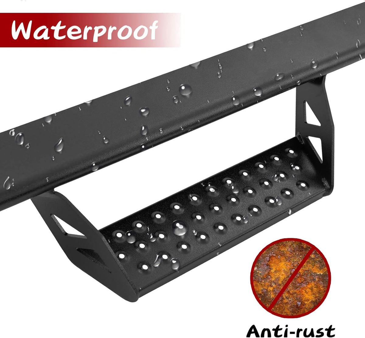 Black 3 Inches Running Boards for Toyota Tacoma Double Cab K2626