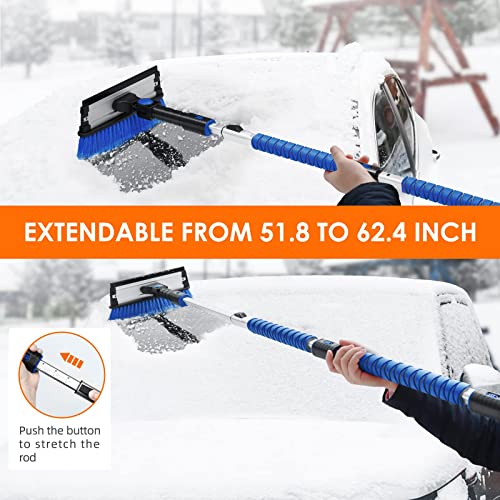 3 in 1 Extendable Ice Scraper Snow Brush with Squeegee J4678