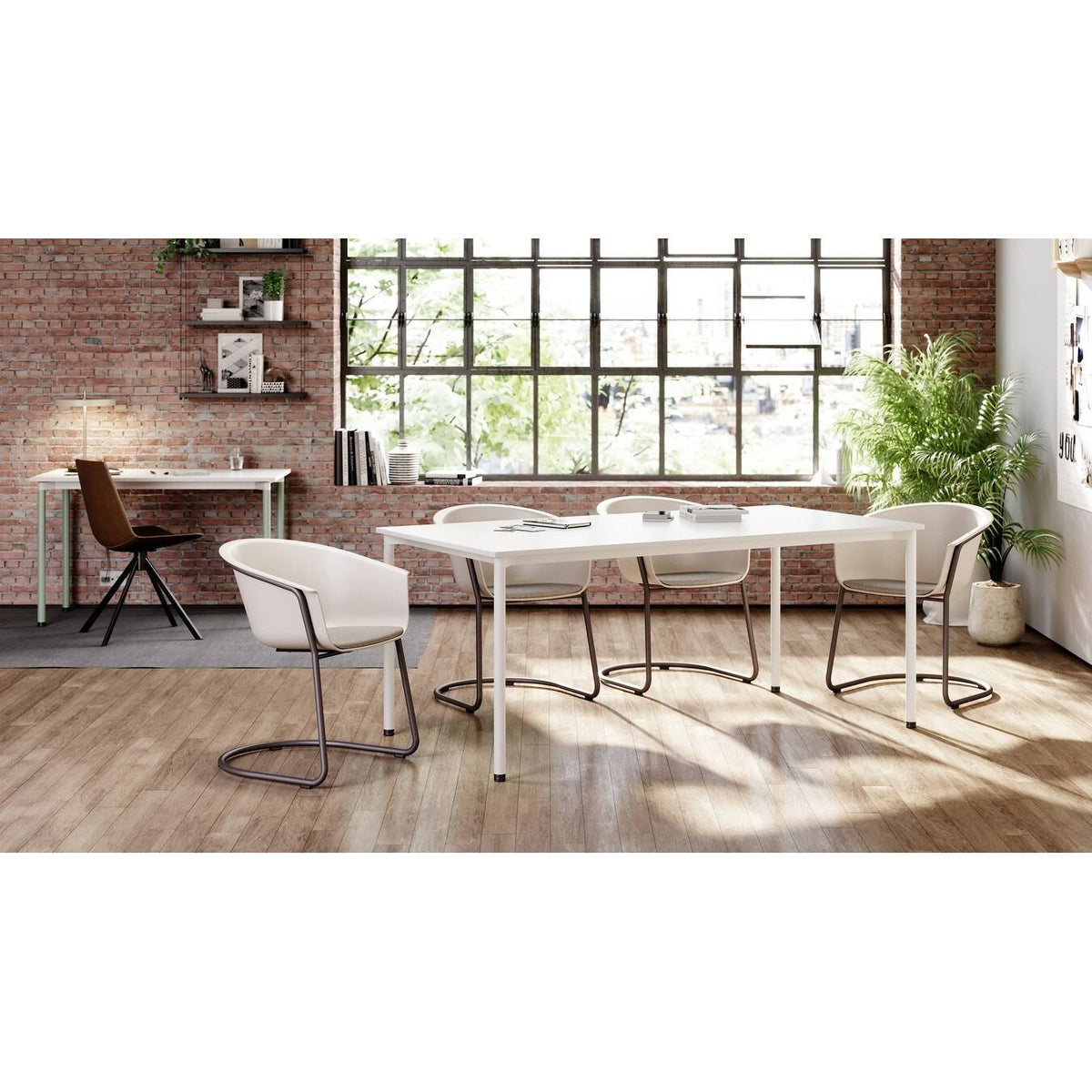White/Sage Office Desk P22286