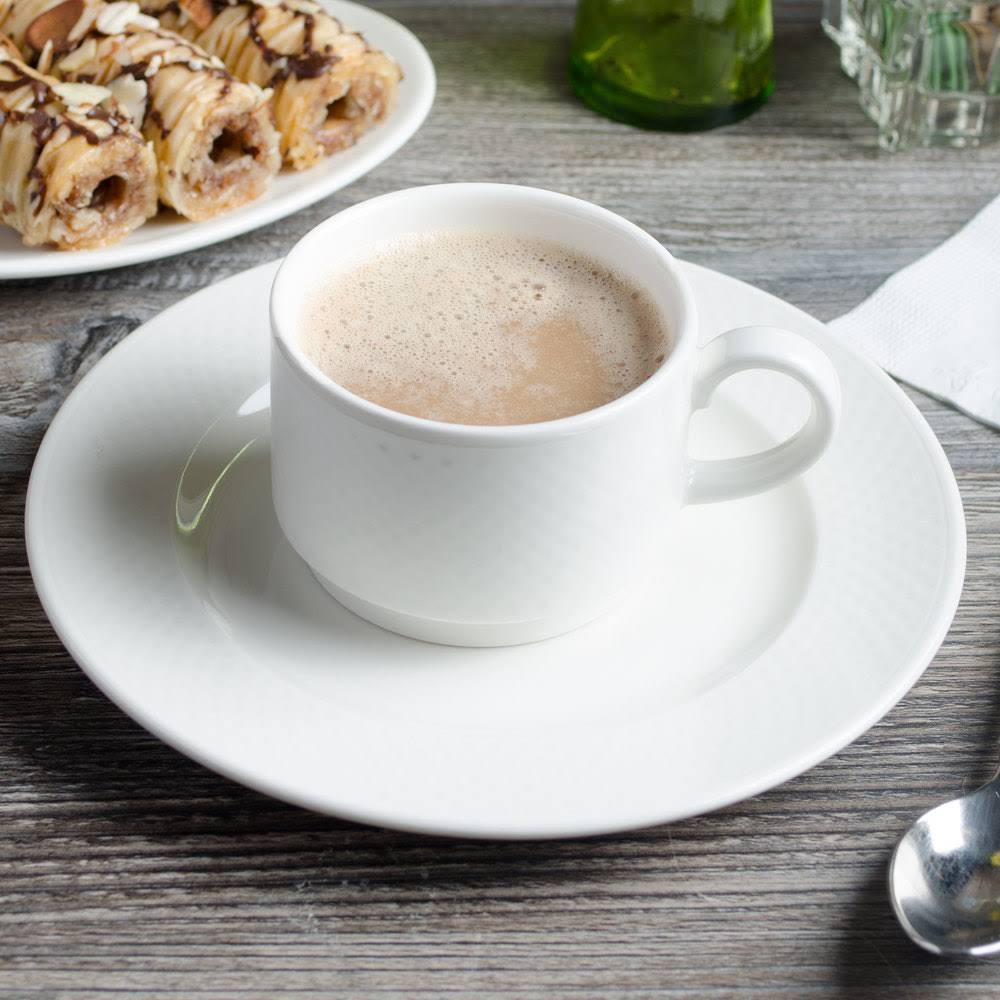 White 6 oz Porcelain Stackable Cup L11456