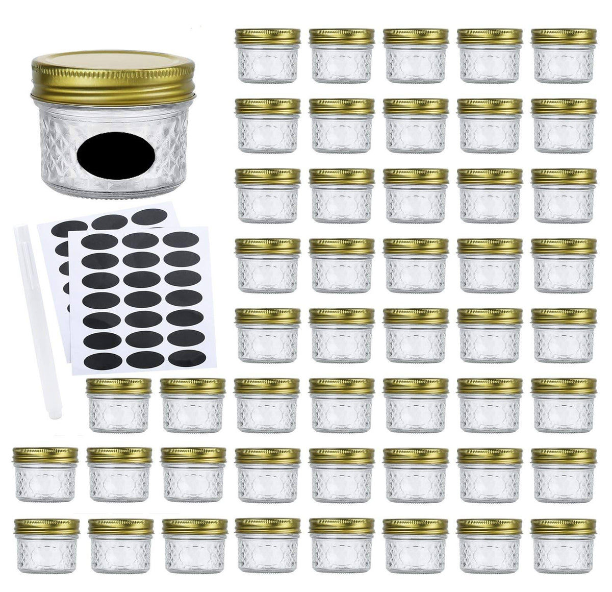 4oz Glass Jars with Lids J437
