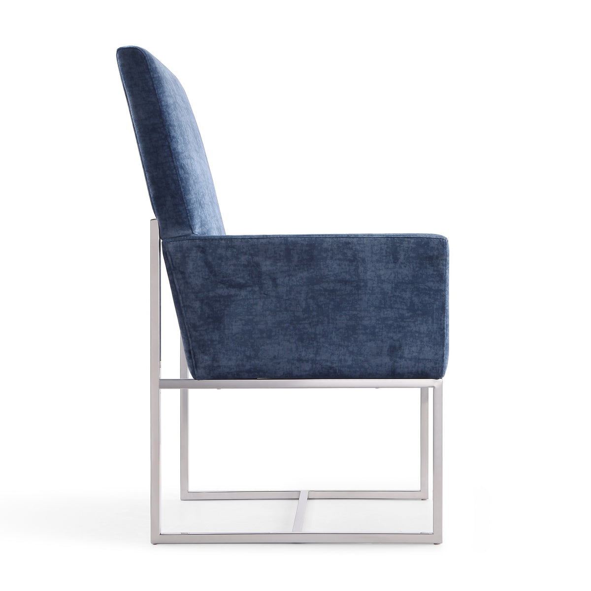 Champagne Upholstered Metal Dining Armchair Q696