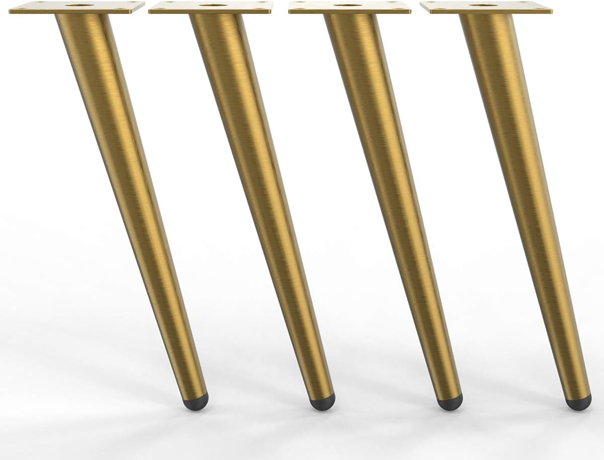 Brushed Gold Metal Furniture Legs Pack of 4 H730086