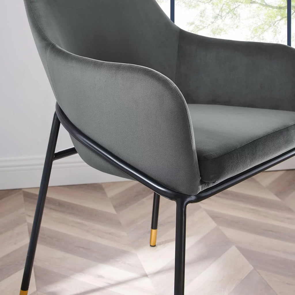 Black Velvet Dining Armchair I3707