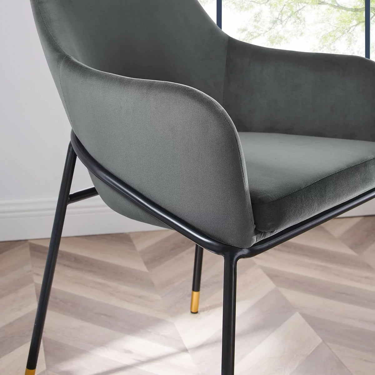 Black Velvet Dining Armchair I3707