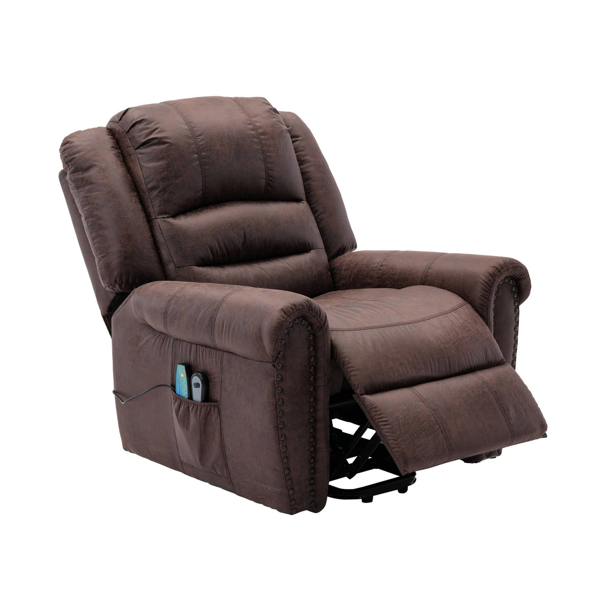 Dark Brown Power Lift Recliner with Massage W526