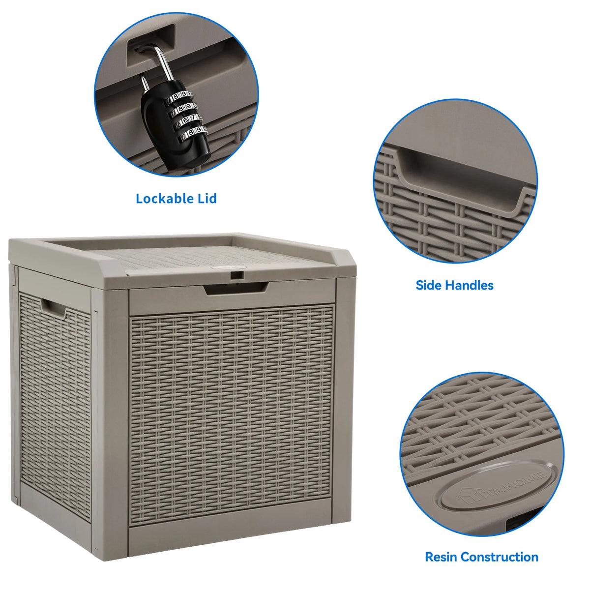 32 Gallon Waterproof Resin Rattan Deck Box B349