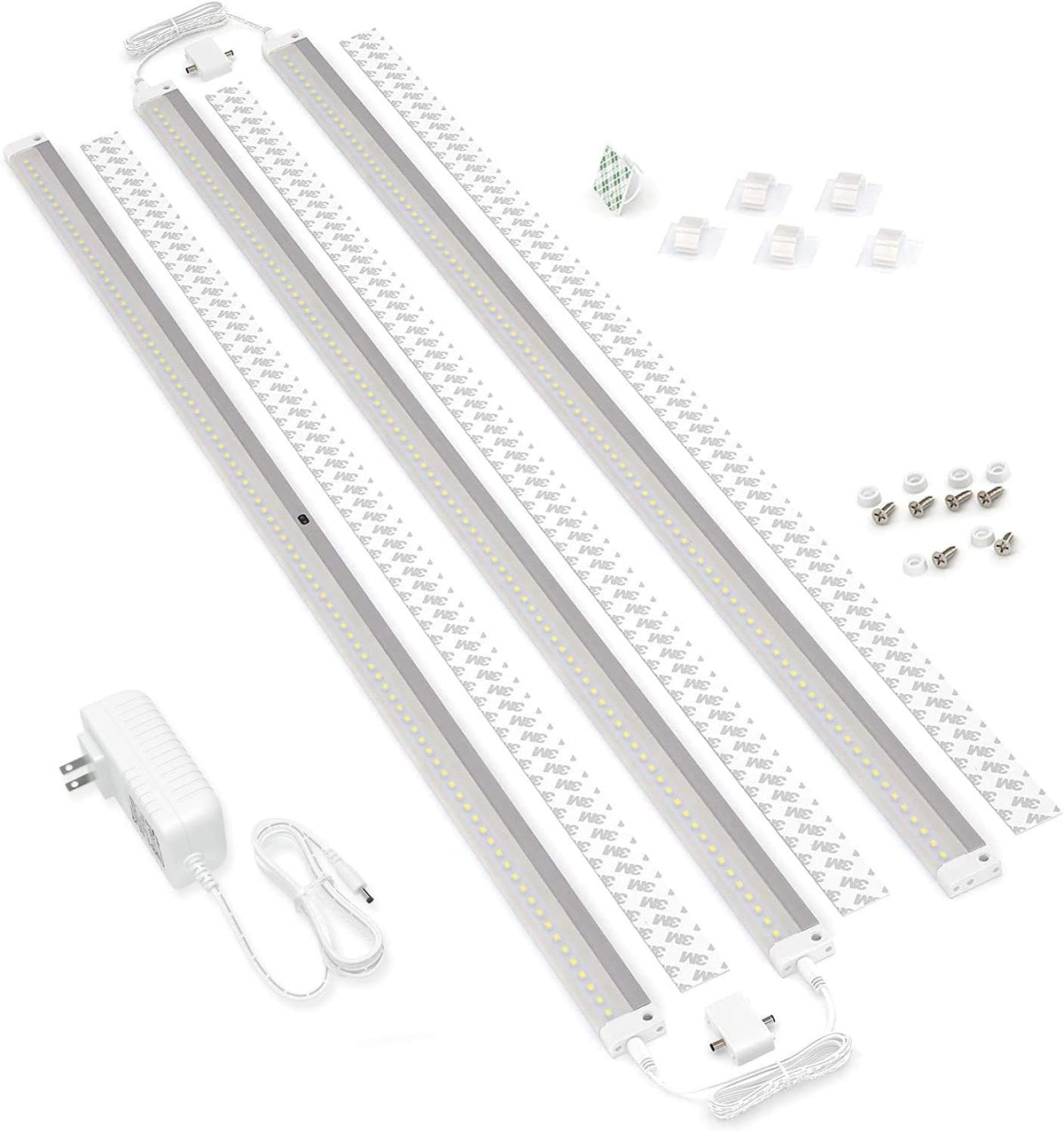 White Finish 3 Panels 40 Inch Extra Long LED Dimmable Under Cabinet Lighting Kit C658029