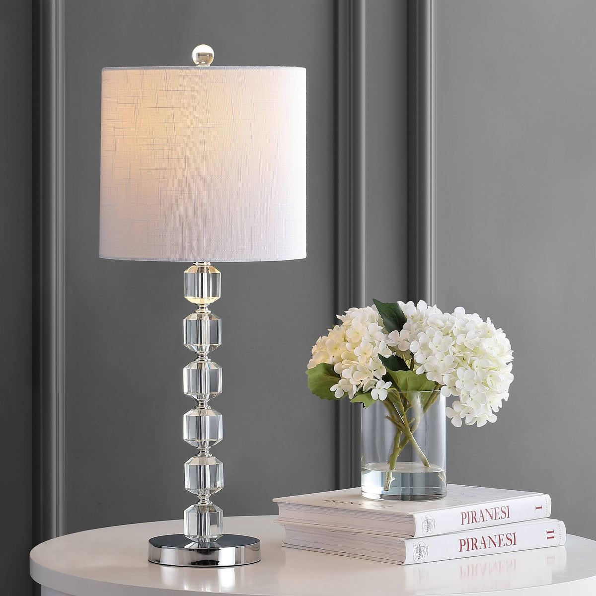27.5 in. Chrome/Clear LED Table Lamp P319