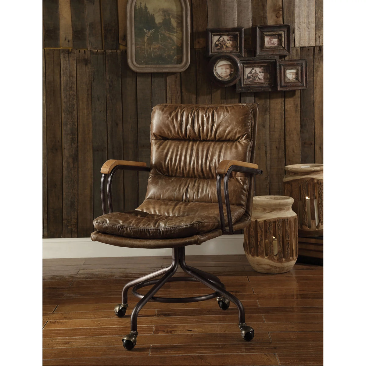Vintage Whiskey Top Grain Leather Executive Office Chair L101