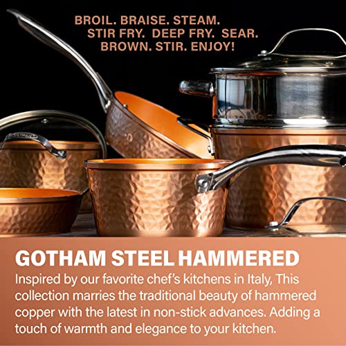 Hammered Pots, Pans and Frying Pan Set Q630