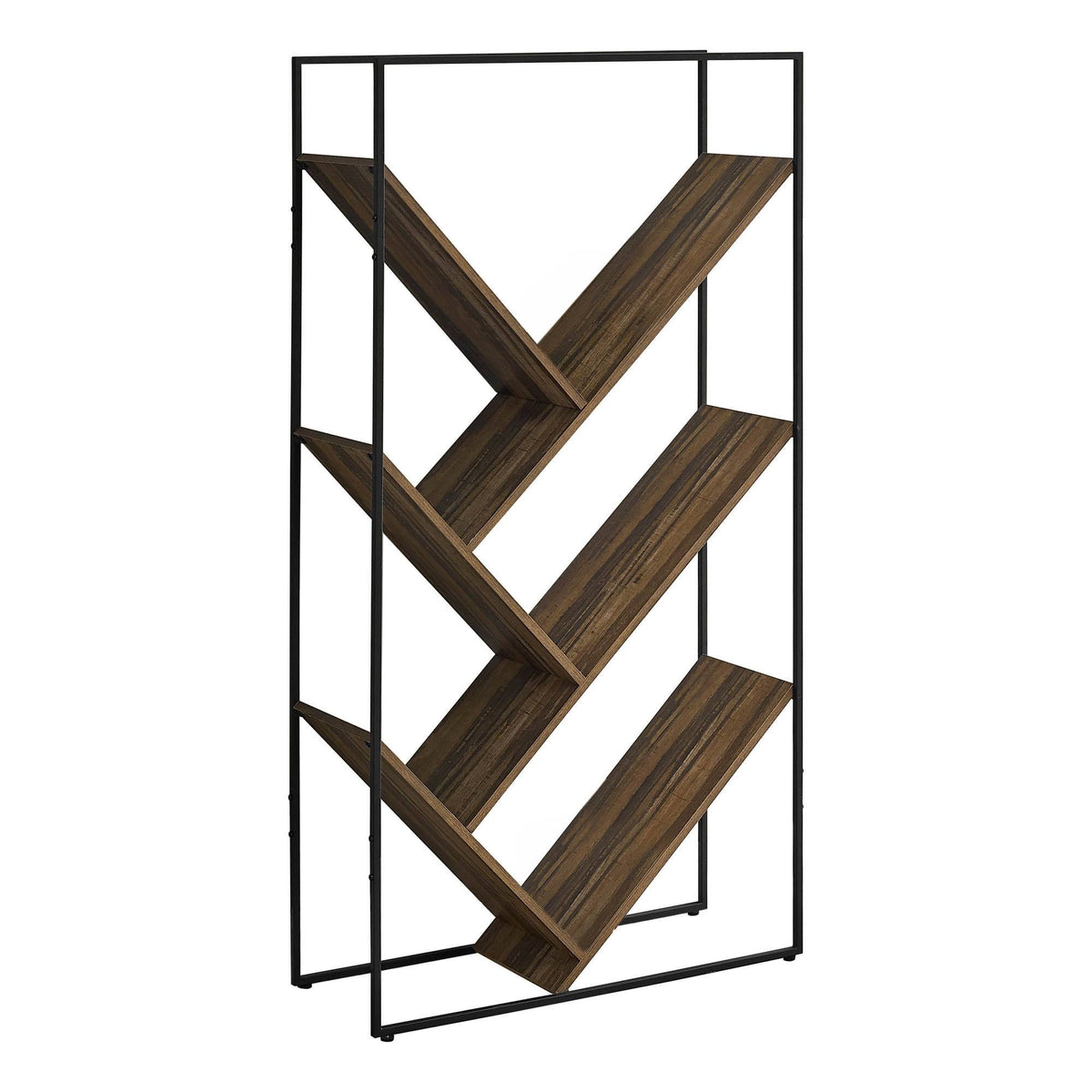 Reclaimed Wood-Look Tall Bookshelf Etagere with 5 Open Shelves X756