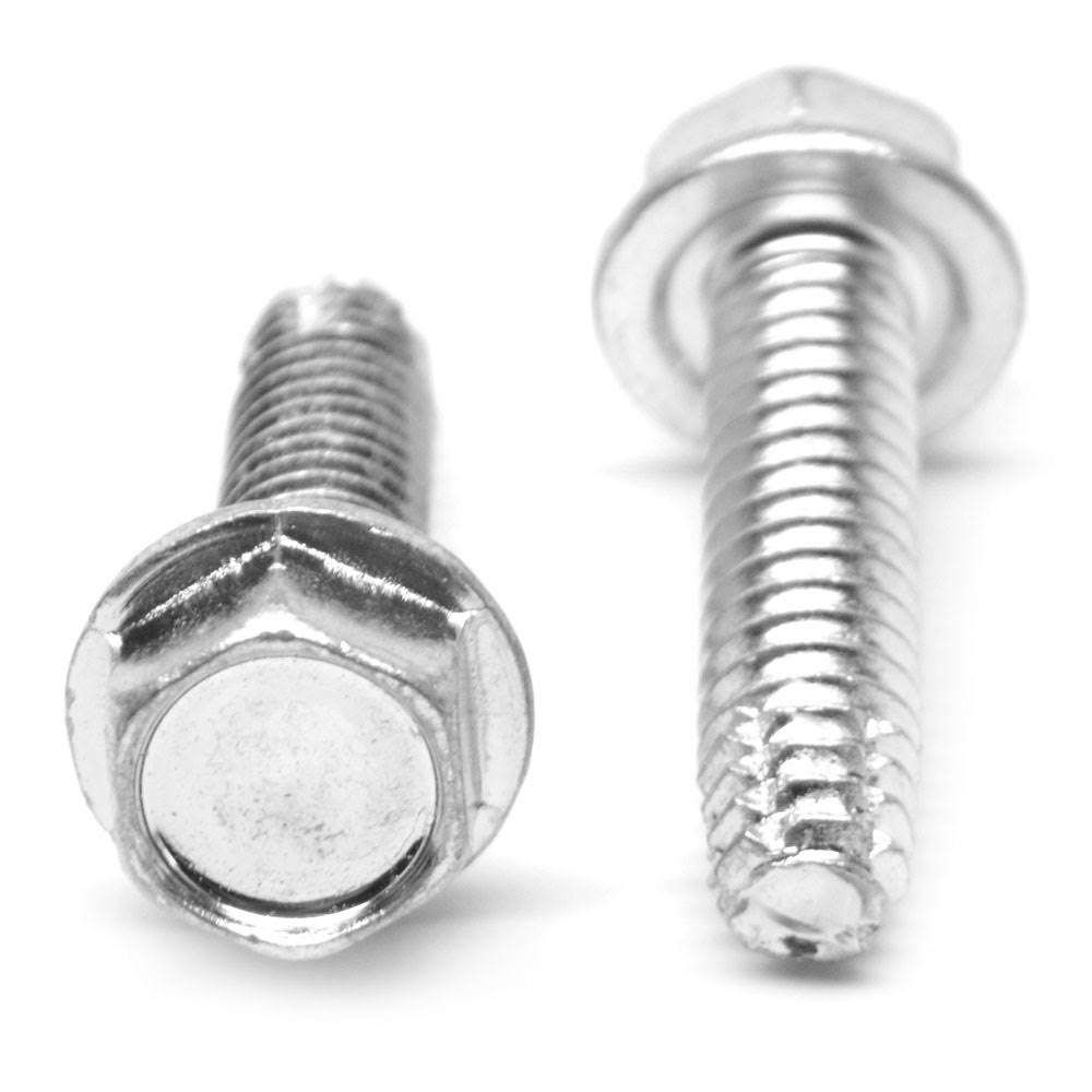 #6-32 x 1/4 Coarse Thread Thread Cutting Screw Hex Washer Head Type F Low Carbon Steel Zinc Plated F6962