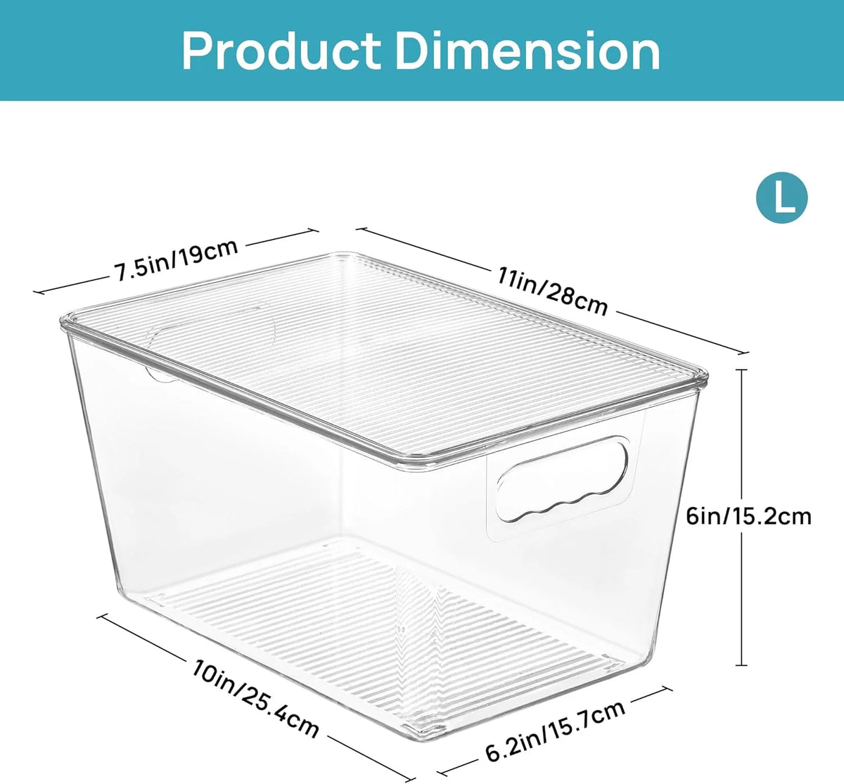 Clear Stackable Storage Bins with Lids, Large Plastic Containers with Handle E587