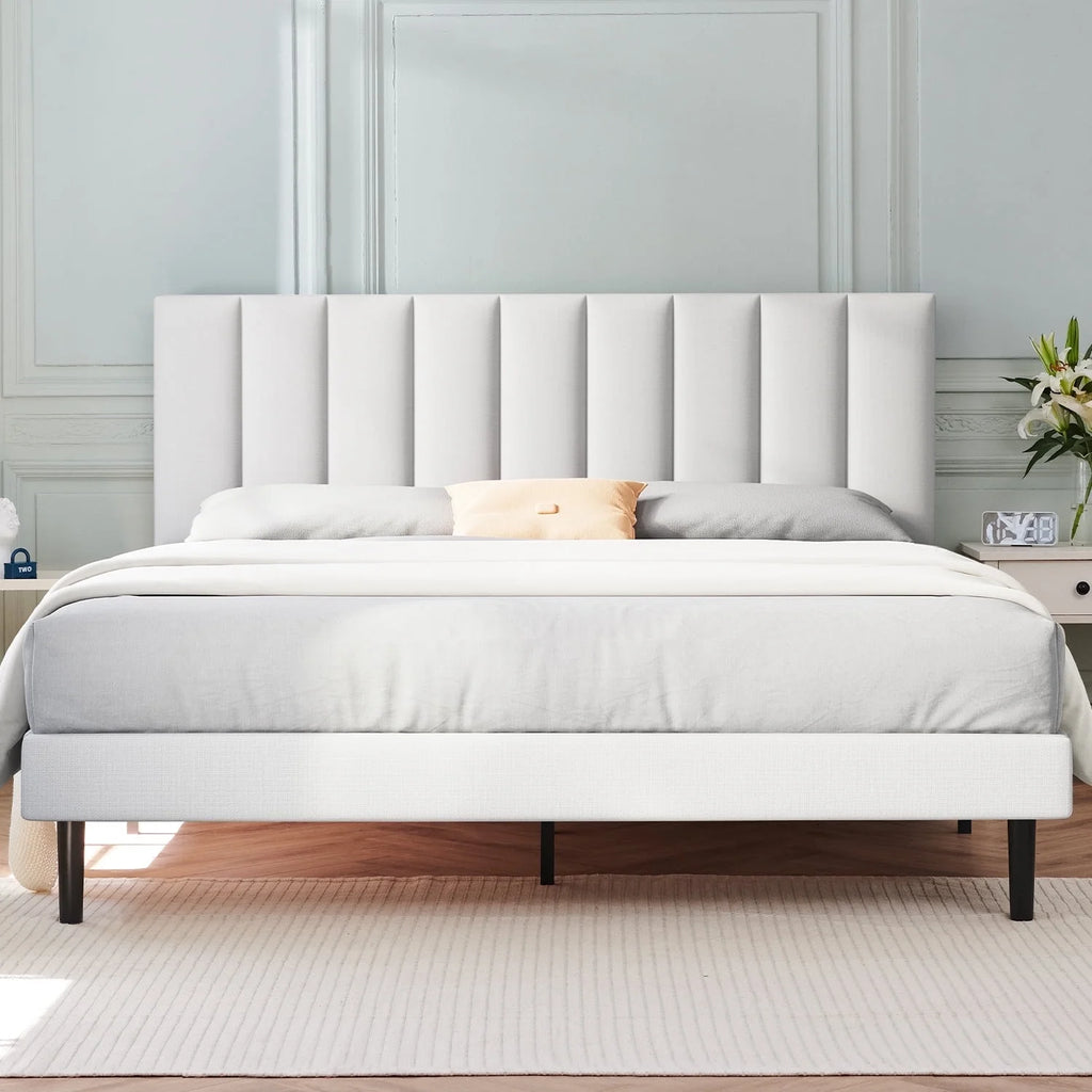 Queen Upholstered Platform Bed Frame with Headboard V828
