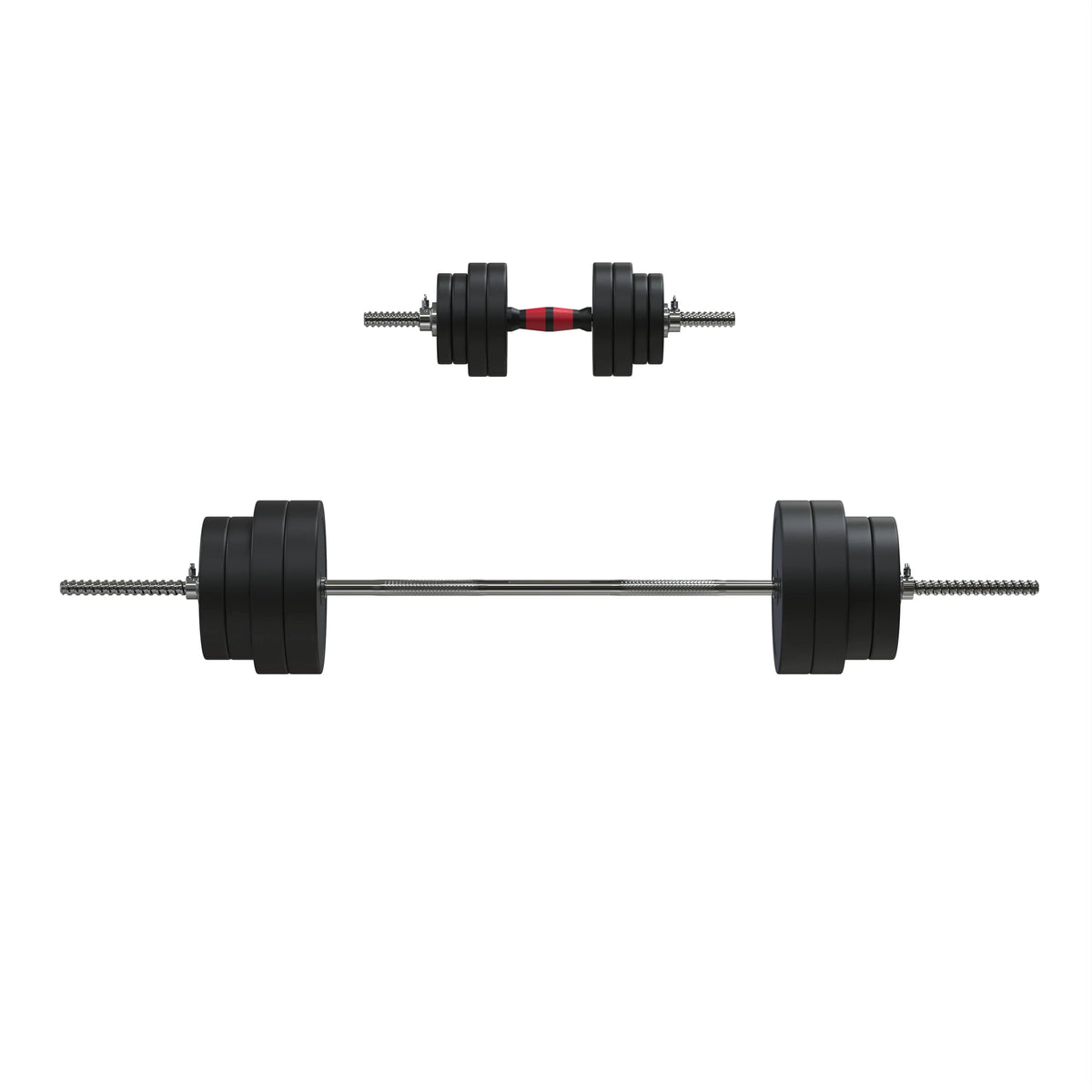 2-in-1 Adjustable Dumbbell and Barbell Set, 100lbs., Black H823803