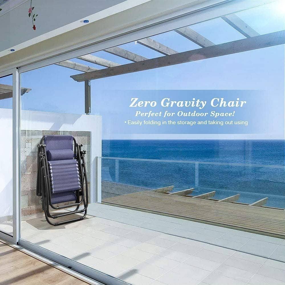 Set of 2 Black Zero Gravity Folding Lounge Chairs Z736814