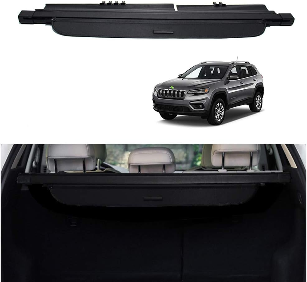 Black Retractable Rear Trunk Security Cover for Jeep Cherokee 2019-2022 S208345