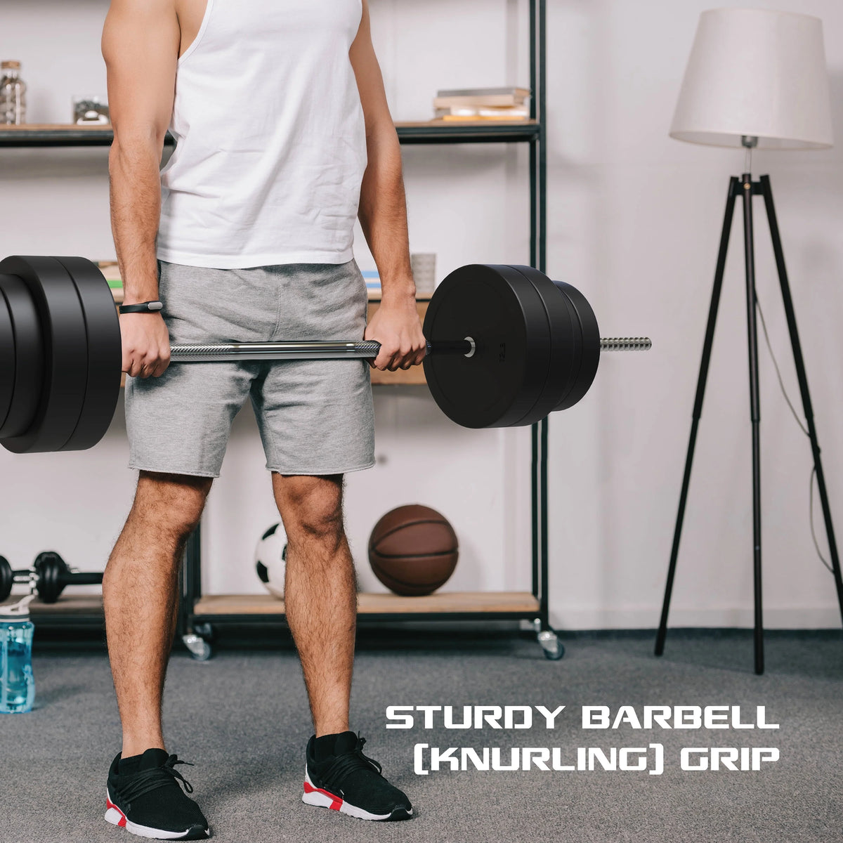 2-in-1 Adjustable Dumbbell and Barbell Set, 100lbs., Black H823803