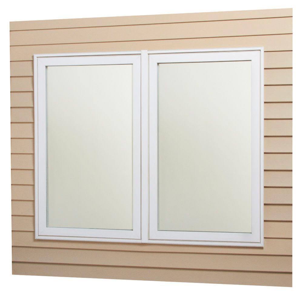White Vinyl Casement Window with Screen B242