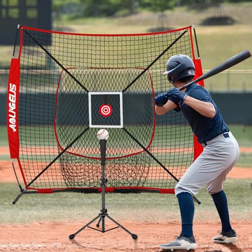 Baseball Softball Practice Net with Batting Tee and Bow Frame H146