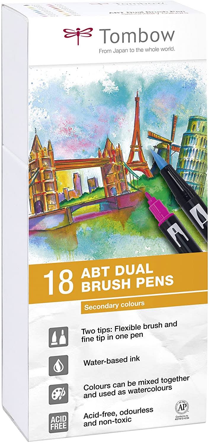 Dual Brush Pen Pack of 18 W37988